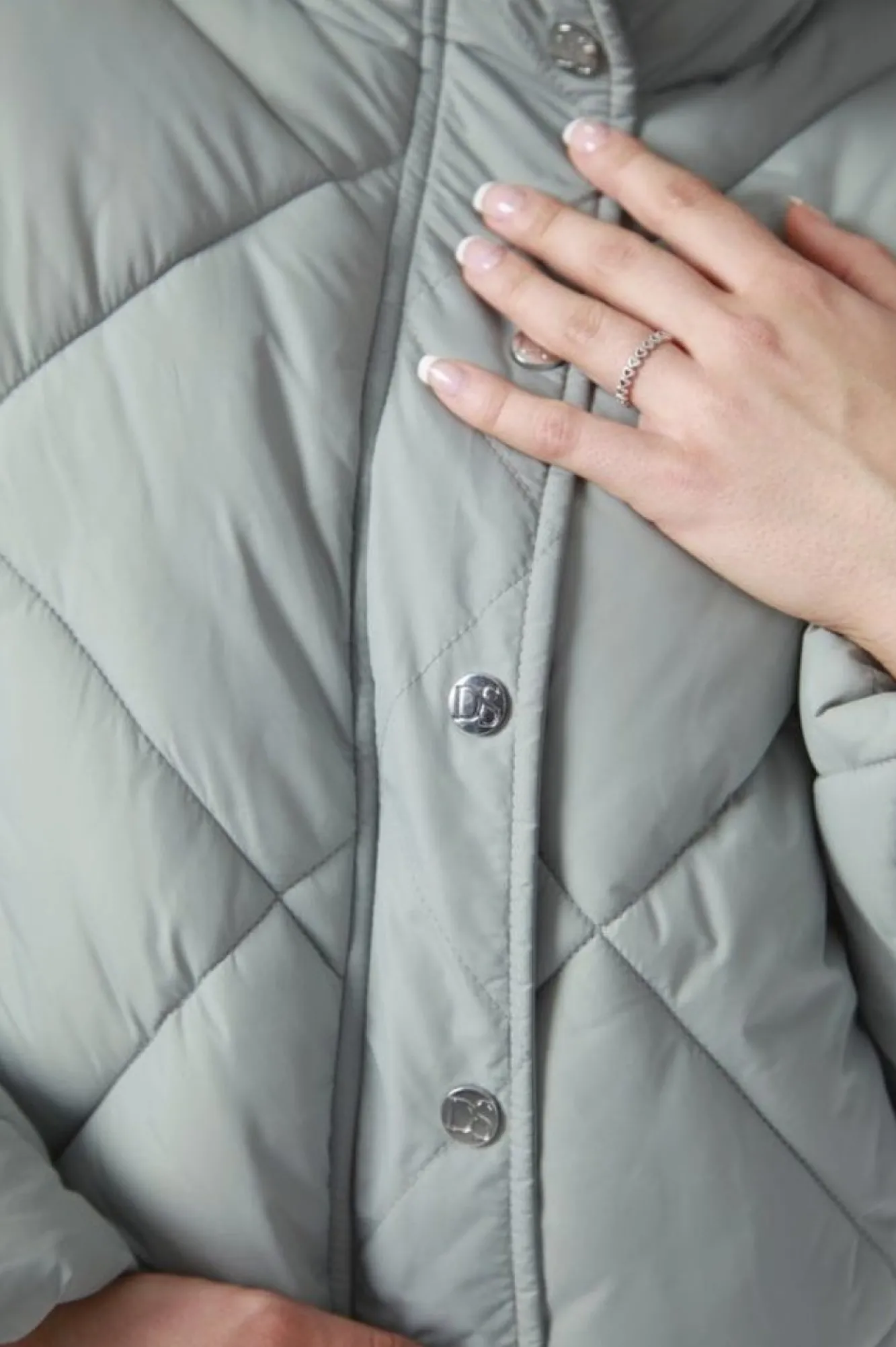 Outerwear^Double Second Quilted Cropped Jacket Sage