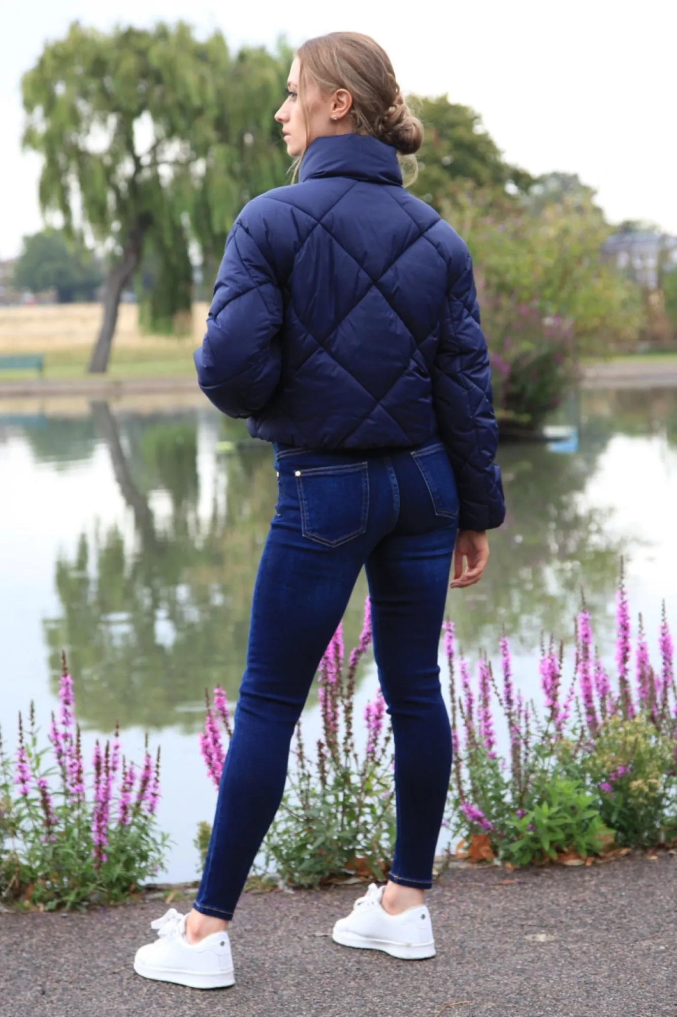 Outerwear^Double Second Quilted Cropped Jacket Navy