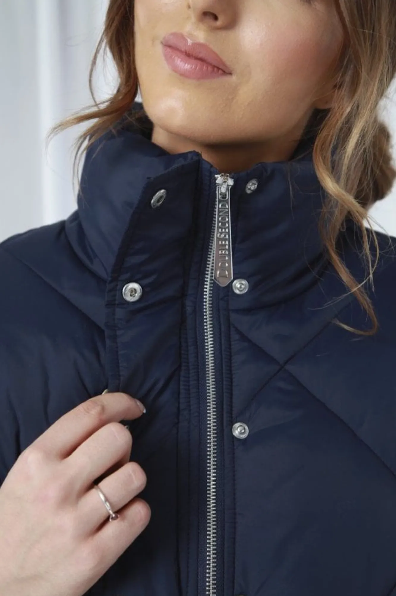 Outerwear^Double Second Quilted Cropped Jacket Navy