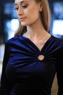 Mini Dresses^Double Second Ruched Ring Detail Bodycon Dress Navy