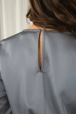 Jumpsuits^Double Second Silver/Blue Lux Satin Wrap Jumpsuit Silverblue
