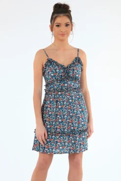Mini Dresses^Double Second Strappy Dress With Double Frills Multi