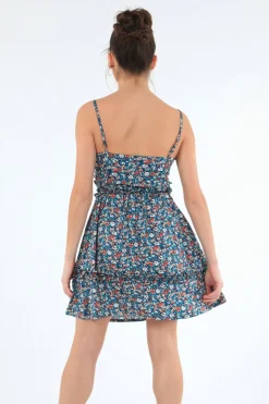Mini Dresses^Double Second Strappy Dress With Double Frills Multi