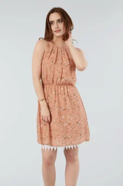 Mini Dresses^Double Second Summer Floral Sleevless Dress Pink