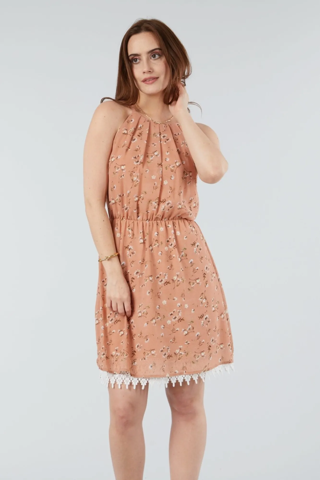 Mini Dresses^Double Second Summer Floral Sleevless Dress Pink