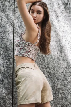 Trousers^Double Second Utility Beige Shorts Stone