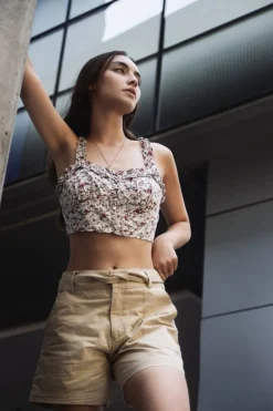 Trousers^Double Second Utility Beige Shorts Stone