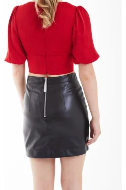 Skirts^Double Second Vegan Leather Skirt Black