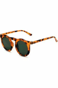 Sunglasses^East Village 'Haymaker' Round Sunglasses Honey With G15 Lens Brown