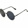 Sunglasses^East Village Metal Round White With Smoke Lens Black