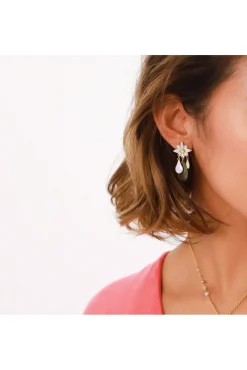Jewellery^Elka London Alexa Flower Top Post Earrings Gold
