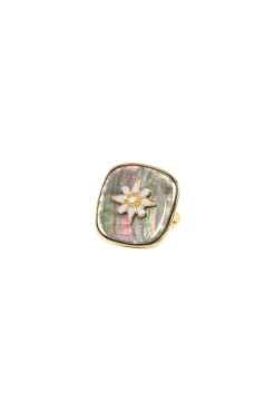 Jewellery^Elka London Alexa Square Ring Gold