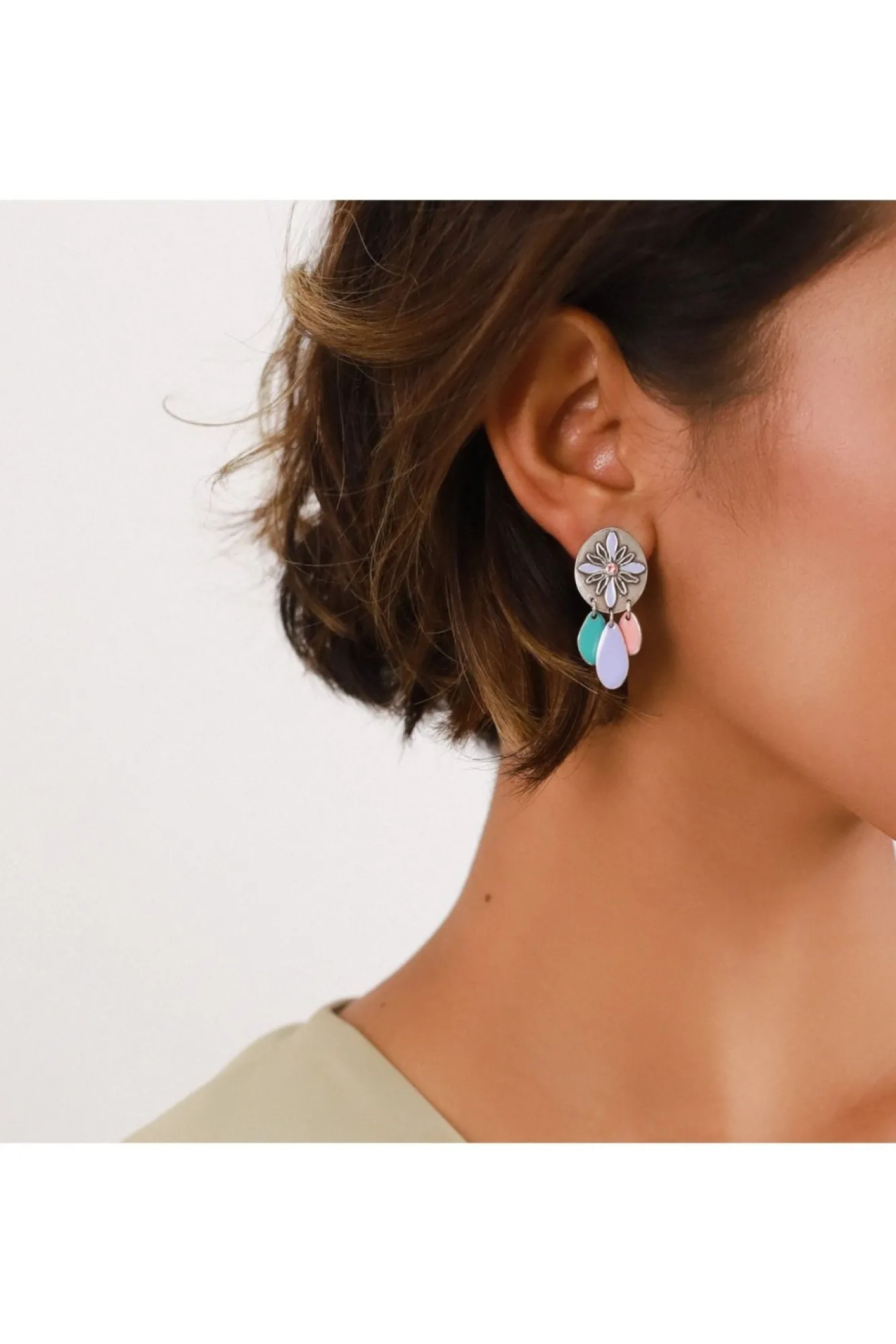 Jewellery^Elka London Dita Irregular Shape Oval Clip Earrings Silver
