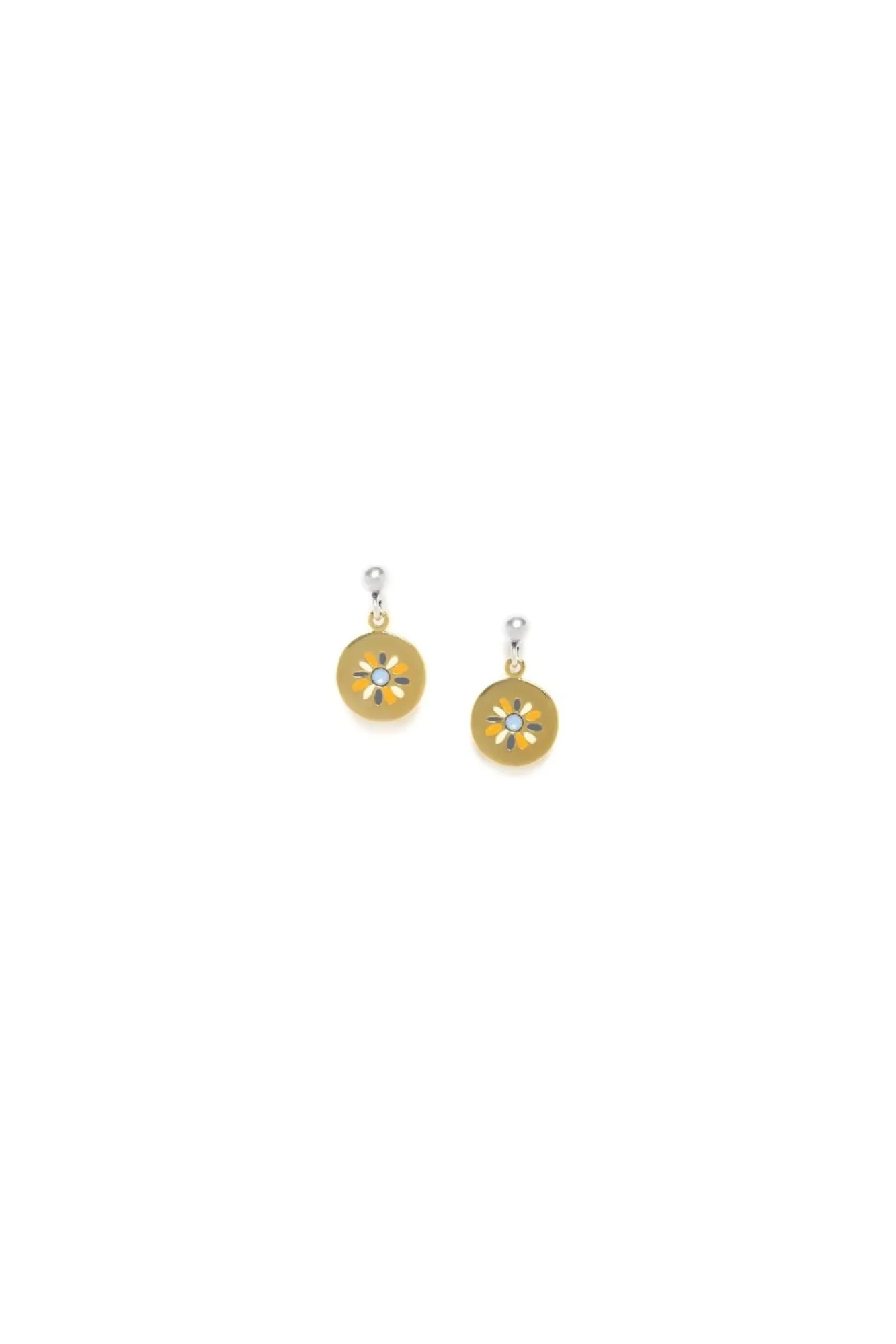 Jewellery^Elka London Justine Round Disc Dangle Post Earrings Gold