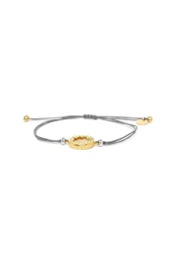 Jewellery^Elka London Justine Wax Cord Disc Bracelet Gold