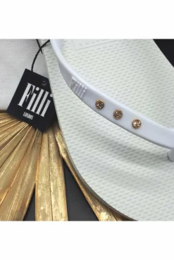 Sandals^Filli London St Tropez Crystal Flip Flops White