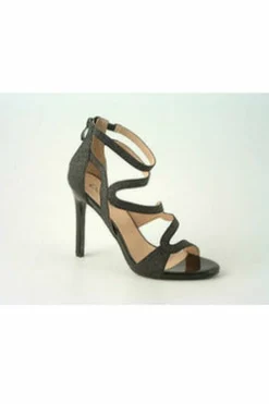 Sandals^Glitz Shoes Alisha Divine Glitter High Heel Sandals Black