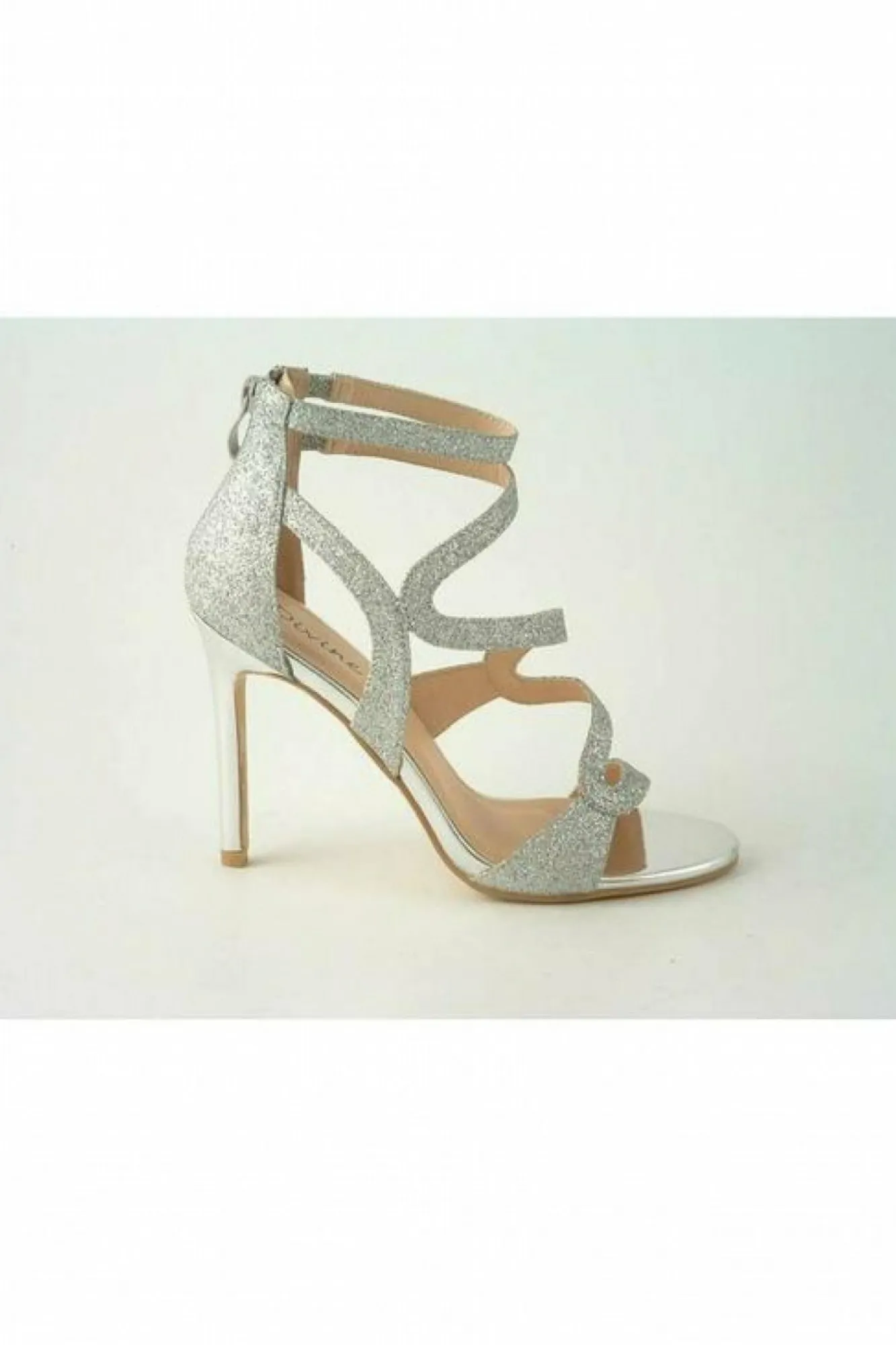 Sandals^Glitz Shoes Alisha Divine Glitter High Heel Sandals Silver