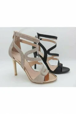 Sandals^Glitz Shoes Alisha Divine Glitter High Heel Sandals Silver