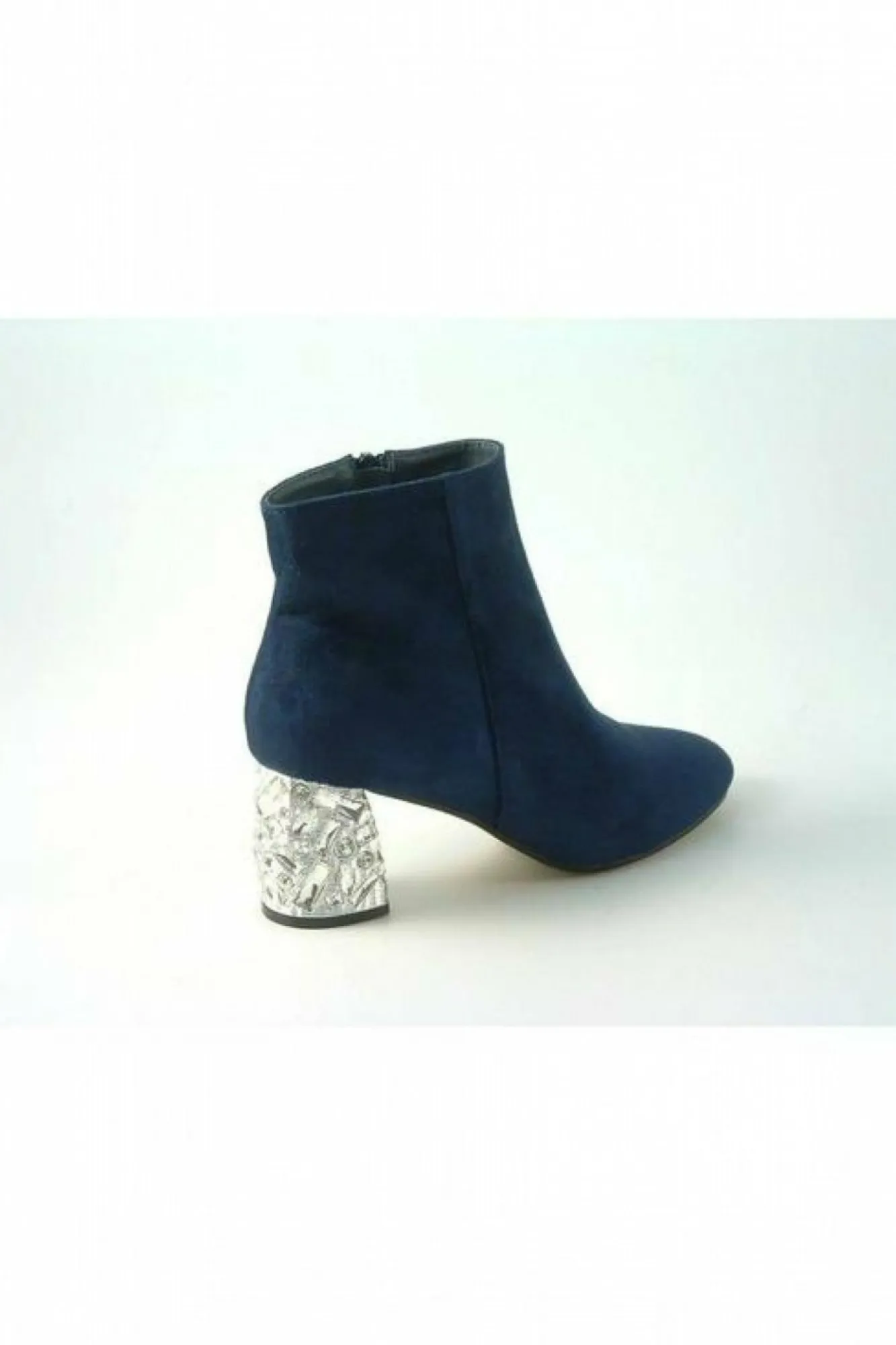 Mid Heels^Glitz Shoes Celine Sabatine Glitter Heel Suede Ankle Boot Blue