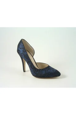 High Heels^Glitz Shoes Lace/Satin Open Waist High Heel Court Shoe
