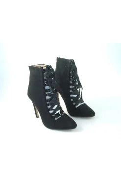 High Heels^Glitz Shoes Ribbon Lace Ankle Boot