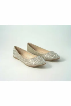Flats^Glitz Shoes Ricci Divine Diamante Flat Ballerina Shoes