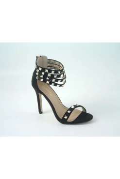 Sandals^Glitz Shoes Rockstar Studded Strap Heeled Sandal