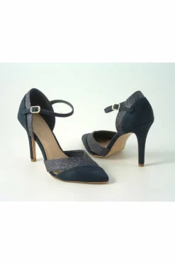 High Heels^Glitz Shoes Roxie Suede N Glitter Dorsey Court Shoe