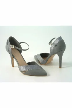 High Heels^Glitz Shoes Roxie Suede N Glitter Dorsey Court Shoe