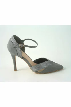 High Heels^Glitz Shoes Roxie Suede N Glitter Dorsey Court Shoe