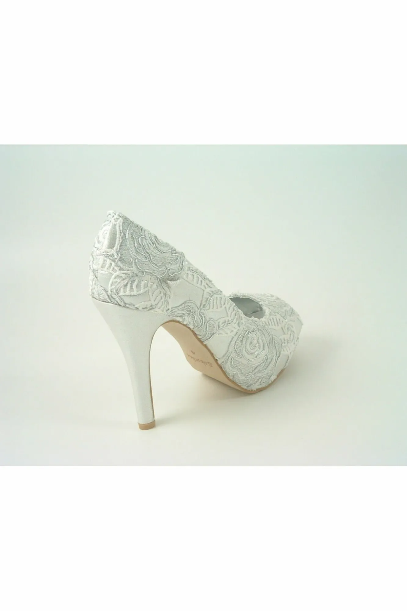 High Heels^Glitz Shoes Sabatine Coco Peep Toe Shoe White Silver Whitesilver