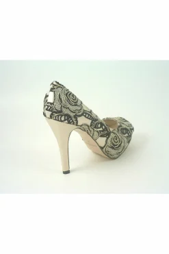High Heels^Glitz Shoes Sabatine Coco Peep Toe Platform Shoe Gold Black Goldblack