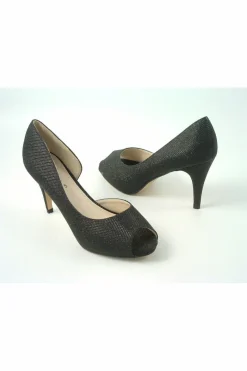 Mid Heels^Glitz Shoes Sabatine Mid Heel Peep Toe - 31438 Black