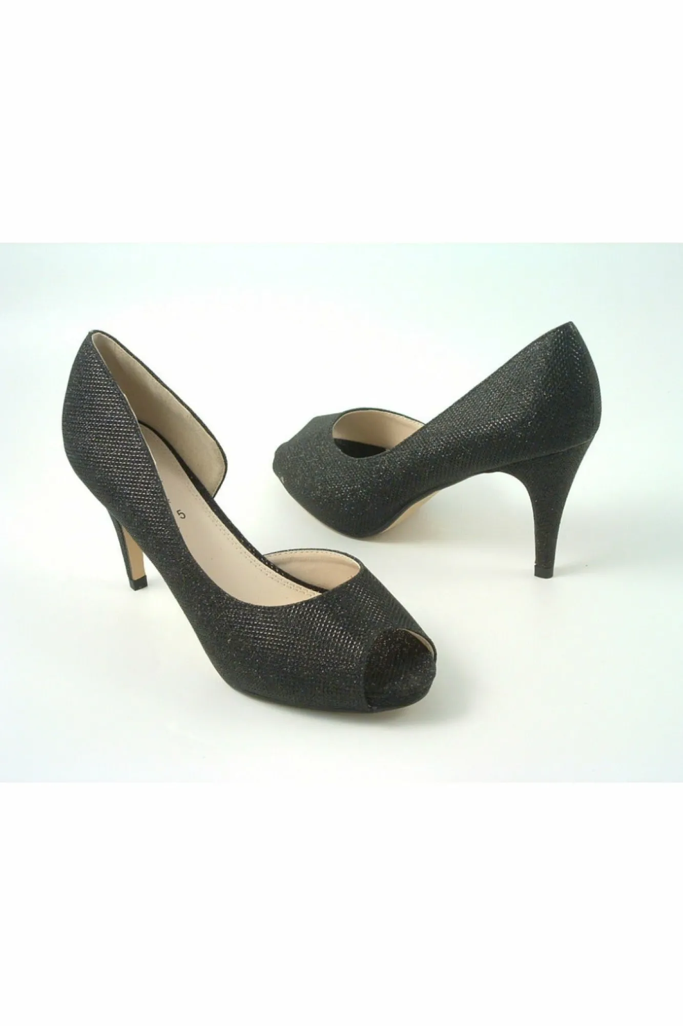 Mid Heels^Glitz Shoes Sabatine Mid Heel Peep Toe - 31438 Black