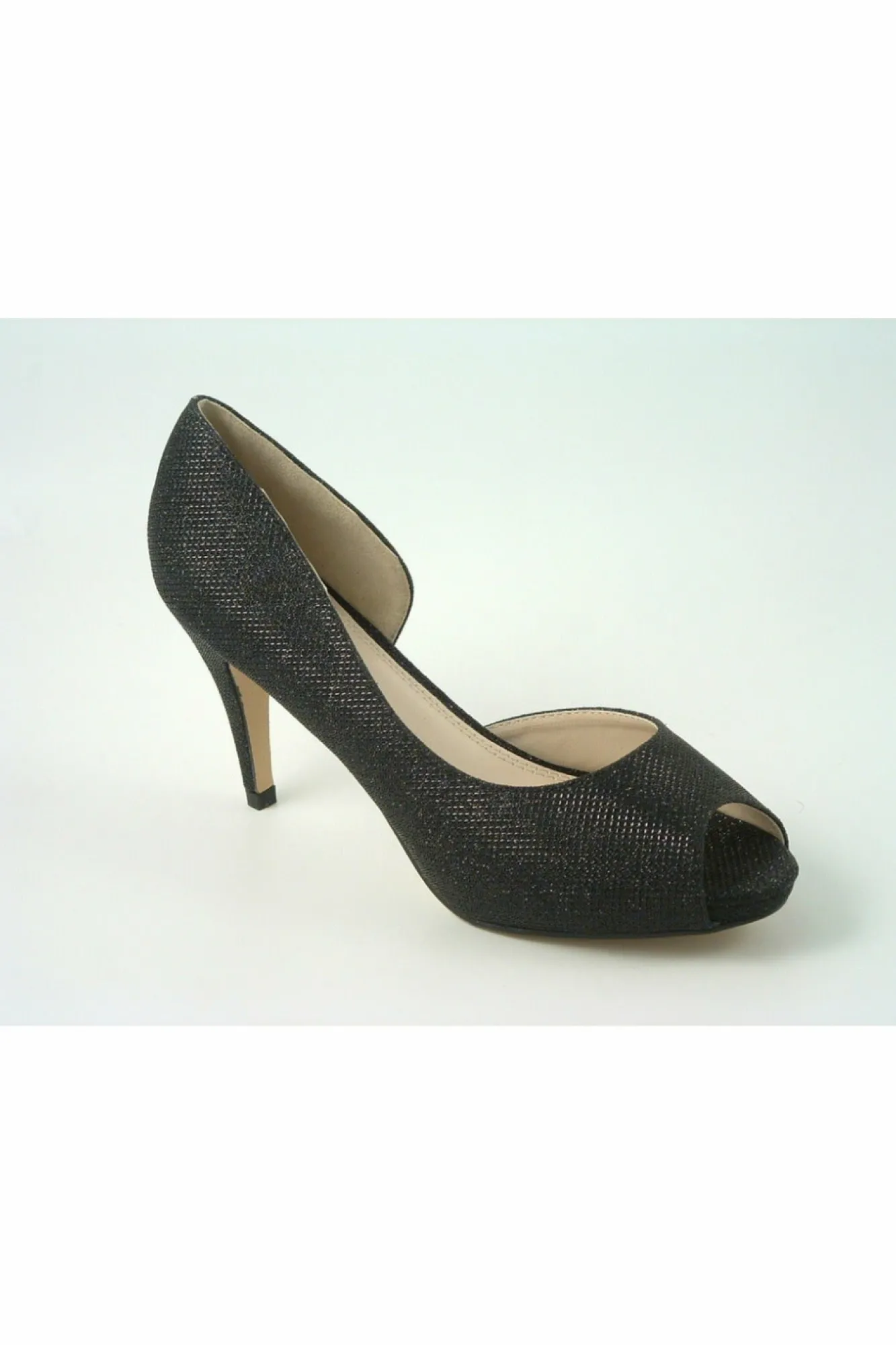 Mid Heels^Glitz Shoes Sabatine Mid Heel Peep Toe - 31438 Black