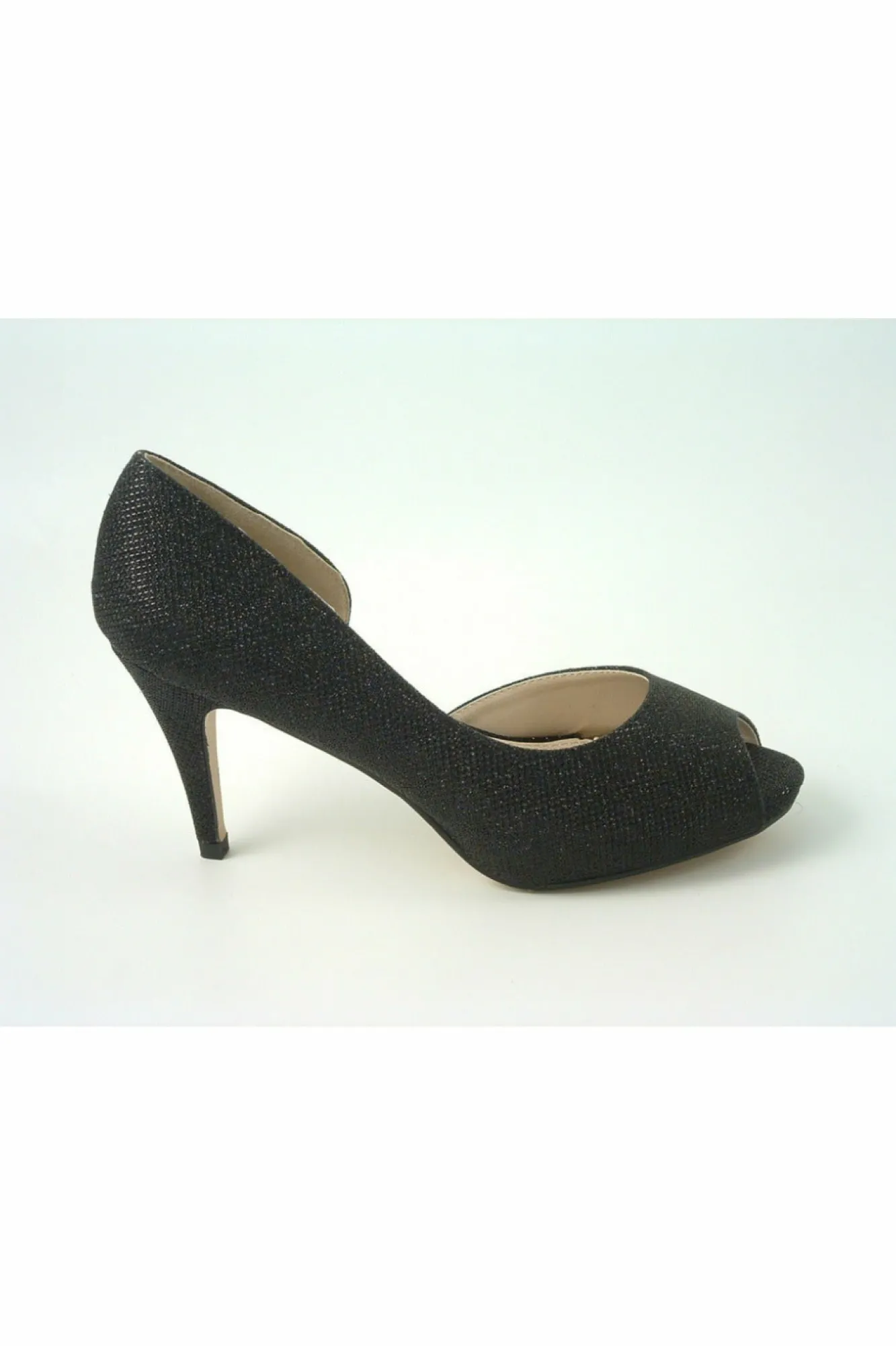 Mid Heels^Glitz Shoes Sabatine Mid Heel Peep Toe - 31438 Black