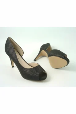 Mid Heels^Glitz Shoes Sabatine Mid Heel Peep Toe - 31438 Black