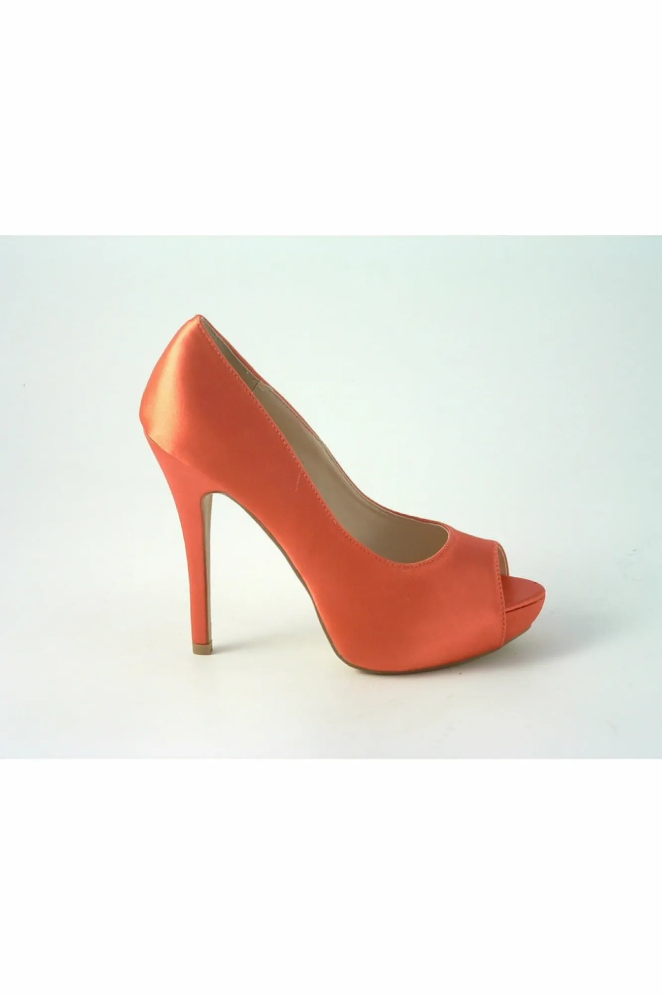 High Heels^Glitz Shoes Sabatine Satin Platform Heels With Peep Toe Rasp
