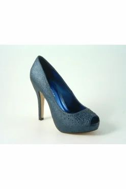 High Heels^Glitz Shoes Sabatine Sparkle Peep-Toe Shoes Blue