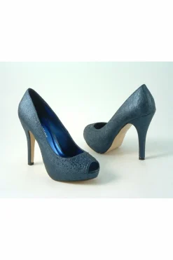 High Heels^Glitz Shoes Sabatine Sparkle Peep-Toe Shoes Blue
