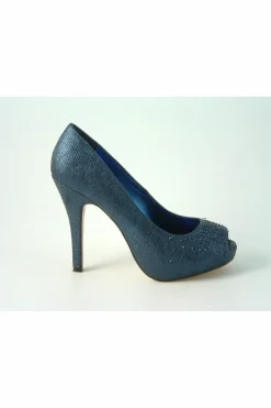 High Heels^Glitz Shoes Sabatine Sparkle Peep-Toe Shoes Blue