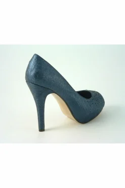 High Heels^Glitz Shoes Sabatine Sparkle Peep-Toe Shoes Blue