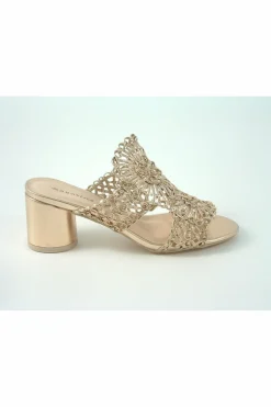 Sandals^Glitz Shoes Tianna Sabatine Interweave Peep Toe Sandal Rosegold