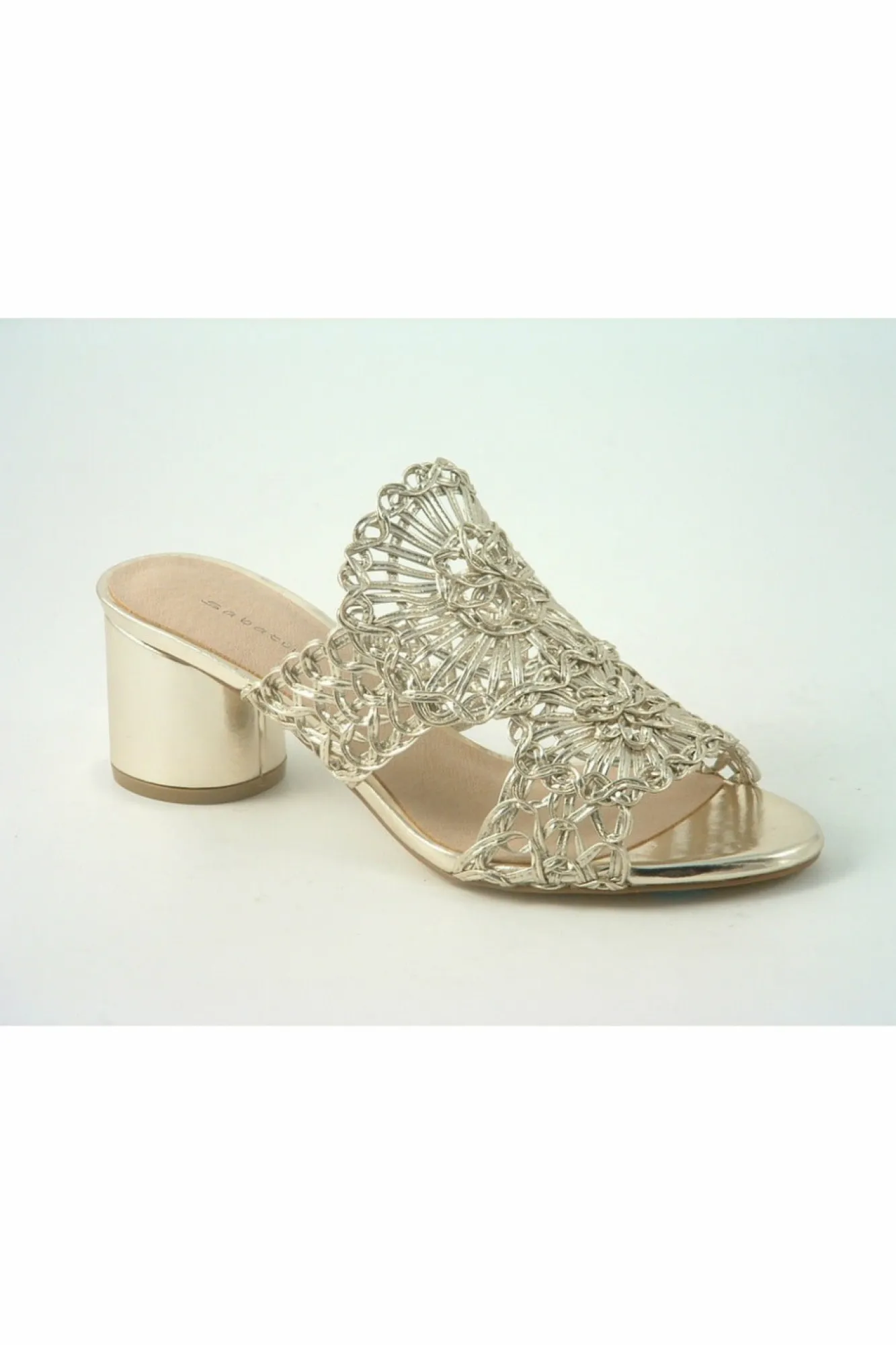 Sandals^Glitz Shoes Tianna Sabatine Interweave Peep Toe Sandal Rosegold