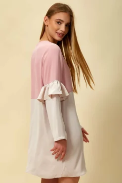 Blouses^Hoxton Gal Colour Block Top With Frill Sleeve White Blossom