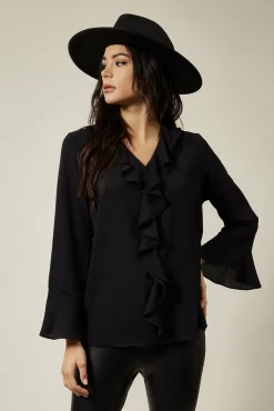 Blouses^Hoxton Gal Oversized Top With Frilled Front