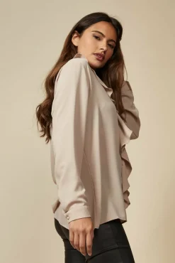 Blouses^Hoxton Gal Oversized Top With Frilled Front