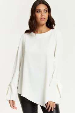 Blouses^Hoxton Gal Relaxed Fit Cuff Detailed Blouse With Long Sleeve White