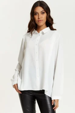 Long Sleeve Tops^Hoxton Gal Relaxed Fit Long Sleeves Shirt Top With Button White